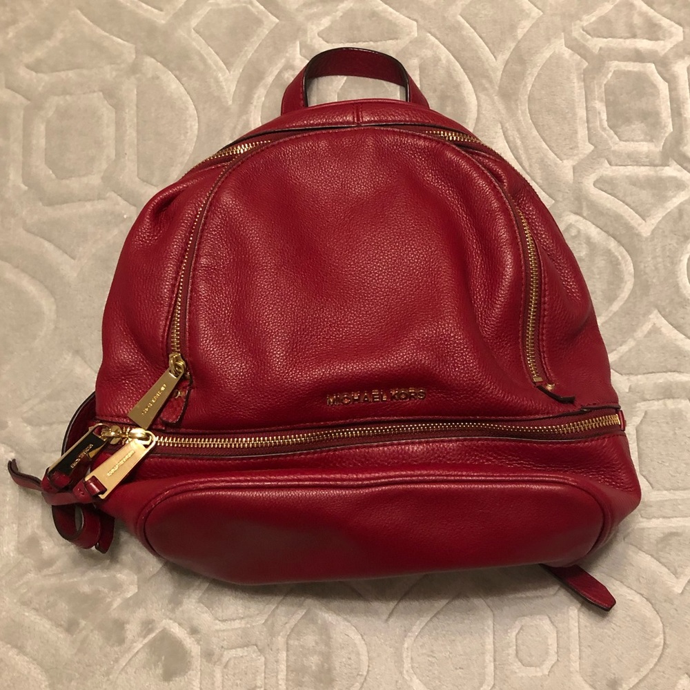 Red Michael Kors Backpack
